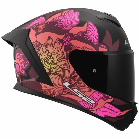 LS2 FF820 Rapid III helmet Poppies II matt black pink