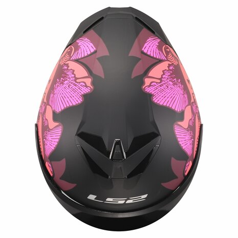 LS2 FF820 Rapid III helmet Poppies II matt black pink