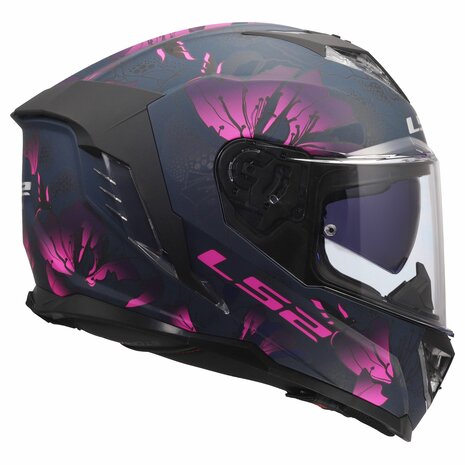 LS2 FF818 Storm III helmet Burst matt black pink