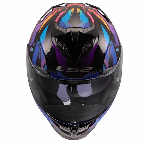 LS2 FF818 Storm III helmet Kaos gloss black purple blue