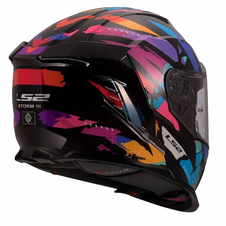LS2 FF818 Storm III helmet Kaos gloss black purple blue
