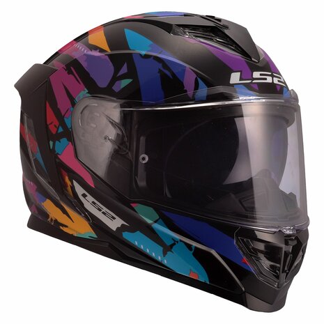 LS2 FF818 Storm III helmet Kaos gloss black purple blue