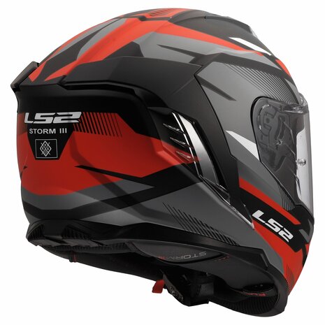 LS2 FF818 Storm III helmet Komai matt black red