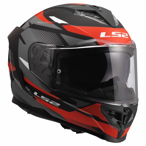 LS2 FF818 Storm III helmet Komai matt black red