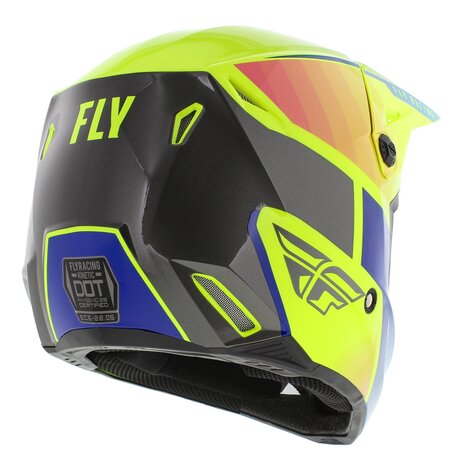 Fly Racing Kinetic MX Helmet Drift gloss blue yellow grey