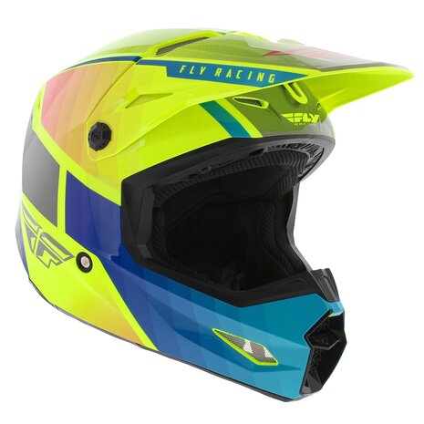 Fly Racing Kinetic MX Helmet Drift gloss blue yellow grey
