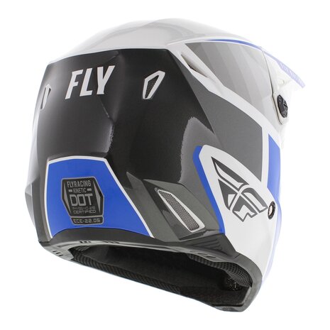 Fly Racing Kinetic MX Helmet Drift gloss blue white grey - Size L