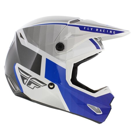 Fly Racing Kinetic MX Helmet Drift gloss blue white grey - Size L