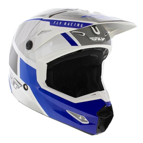 Fly Racing Kinetic MX Helmet Drift gloss blue white grey - Size L
