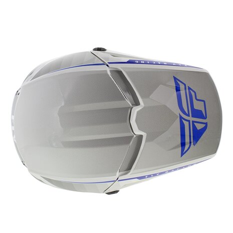 Fly Racing Kinetic MX Helmet Drift gloss blue white grey - Size L