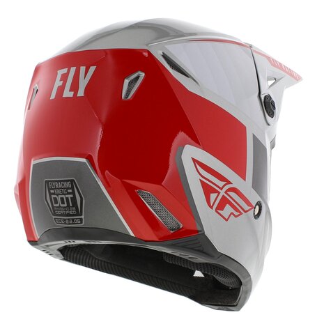Fly Racing Kinetic MX Helmet Drift gloss grey red
