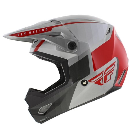 Fly Racing Kinetic MX Helmet Drift gloss grey red