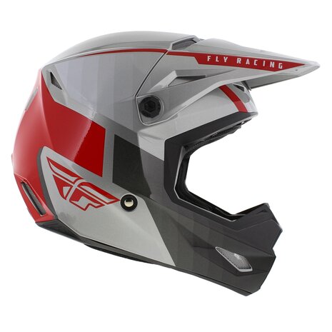 Fly Racing Kinetic MX Helmet Drift gloss grey red