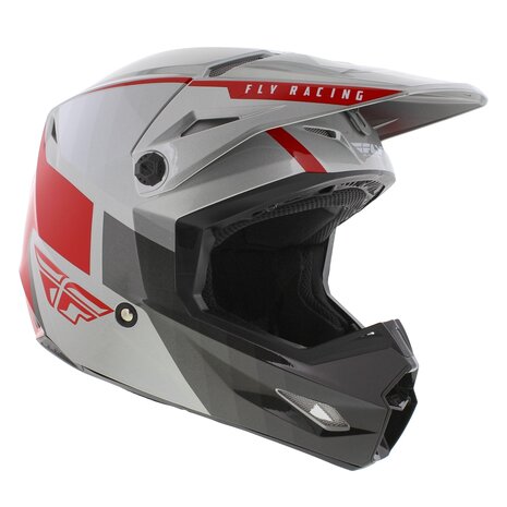 Fly Racing Kinetic MX Helmet Drift gloss grey red