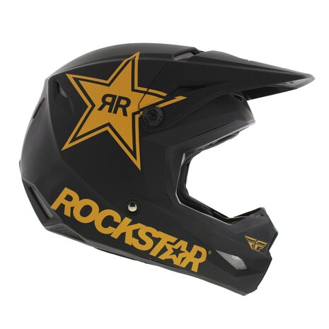 Fly Racing Kinetic MX Helmet Rockstar matt black gold - Size Medium
