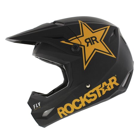 Fly Racing Kinetic MX Helmet Rockstar matt black gold - Size Medium