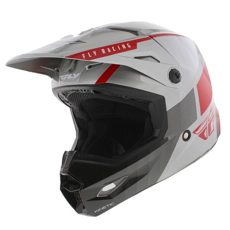 Fly Racing Kinetic Children helmet - Size Youth M 49-50 CM - Offroad MX Drift gloss grey red
