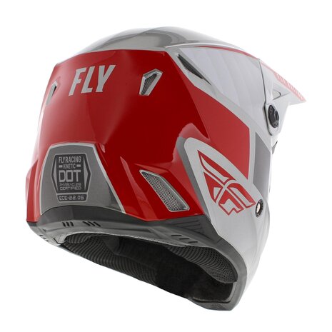 Fly Racing Kinetic Children helmet - Size Youth M 49-50 CM - Offroad MX Drift gloss grey red