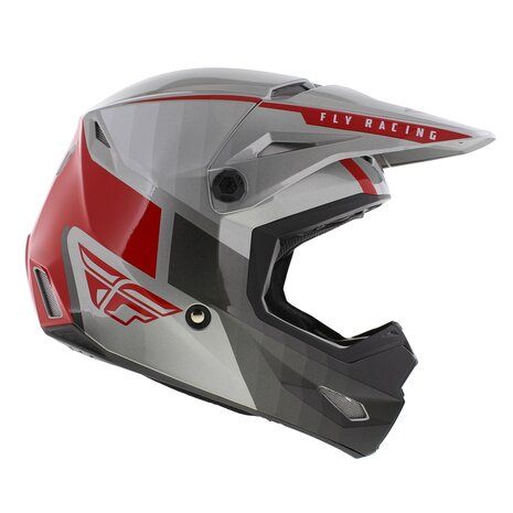 Fly Racing Kinetic Children helmet - Size Youth M 49-50 CM - Offroad MX Drift gloss grey red