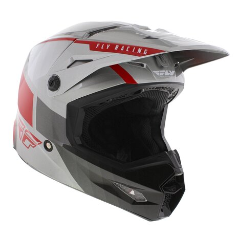 Fly Racing Kinetic Children helmet - Size Youth M 49-50 CM - Offroad MX Drift gloss grey red
