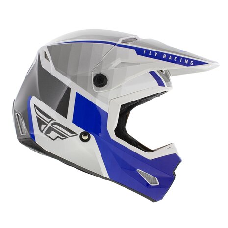 Fly Racing Kinetic Children Youth Offroad MX Helmet Drift gloss blue white grey