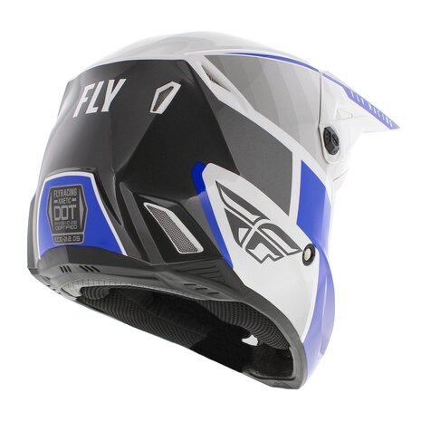 Fly Racing Kinetic Children Youth Offroad MX Helmet Drift gloss blue white grey