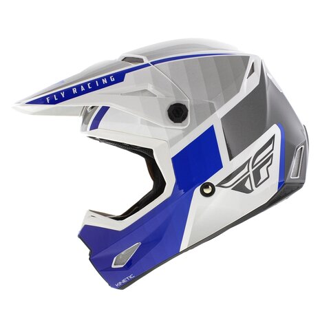 Fly Racing Kinetic Children Youth Offroad MX Helmet Drift gloss blue white grey
