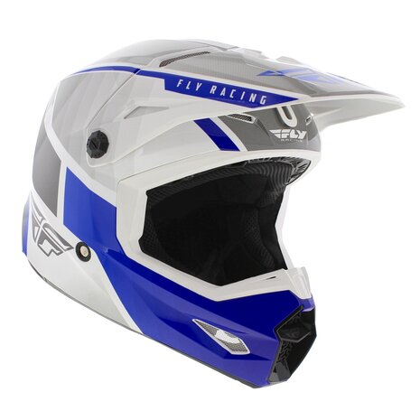 Fly Racing Kinetic Children Youth Offroad MX Helmet Drift gloss blue white grey