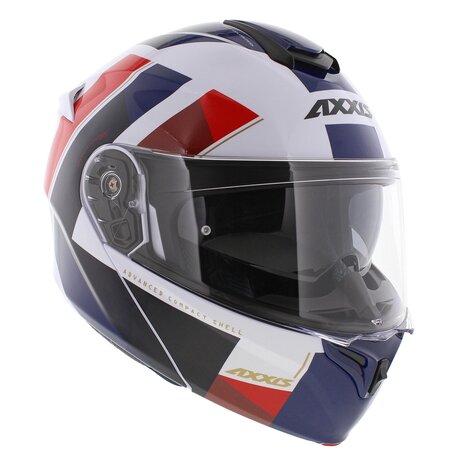 Axxis Storm S SV Flip-up helmet Diamond C7 gloss blue white red