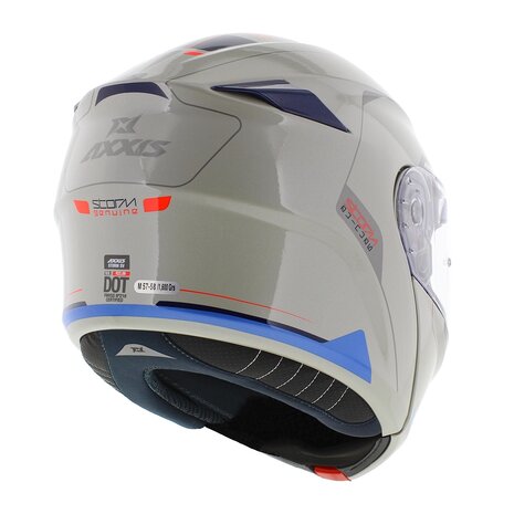 Axxis Storm S SV Flip-up helmet Genuine A0 gloss grey-white blue - Size M