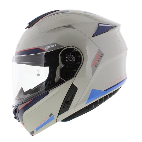 Axxis Storm S SV Flip-up helmet Genuine A0 gloss grey-white blue - Size M