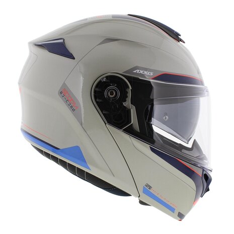 Axxis Storm S SV Flip-up helmet Genuine A0 gloss grey-white blue - Size M
