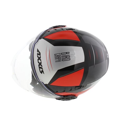 Axxis Metro S Bird B5 gloss black red grey - Openface helmet for motorcycle &amp; scooter