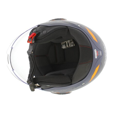 Axxis Metro S Bird B0 matt blue white grey - Openface helmet for motorcycle and scooter