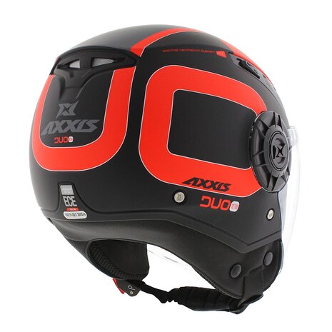 Axxis Metro S helmet Duo B15 matt black red - Size XXS - Children / youth helmet for motorcycle and scooter