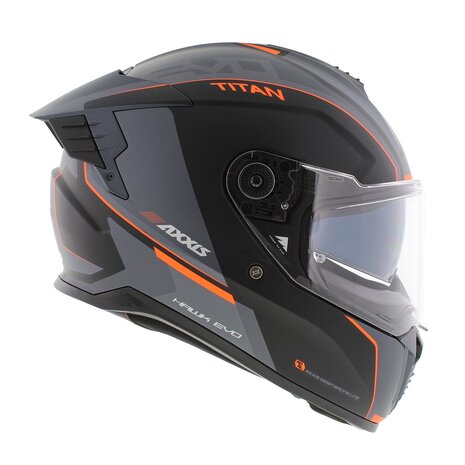 Axxis Hawk SV EVO full face helmet Titan B4 matt black orange grey