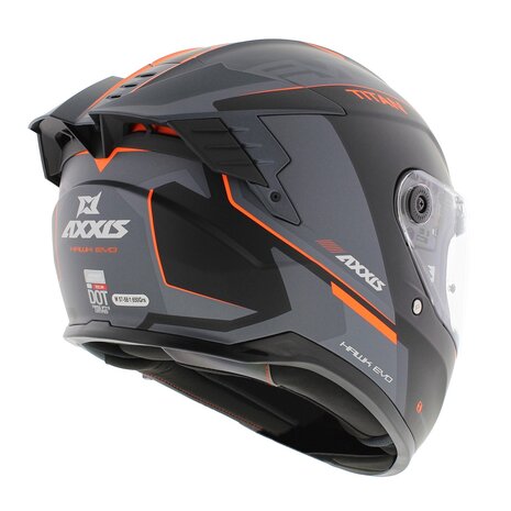 Axxis Hawk SV EVO full face helmet Titan B4 matt black orange grey