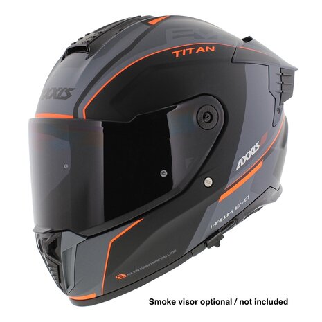 Axxis Hawk SV EVO full face helmet Titan B4 matt black orange grey