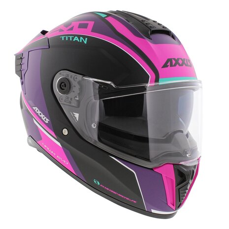 Axxis Hawk SV EVO full face helmet Titan B8 matt black pink purple