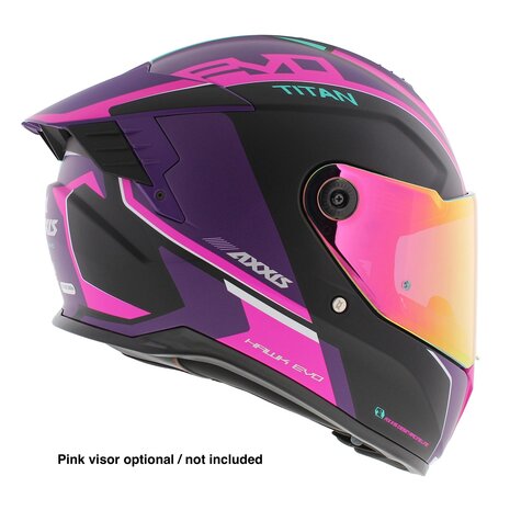 Axxis Hawk SV EVO full face helmet Titan B8 matt black pink purple