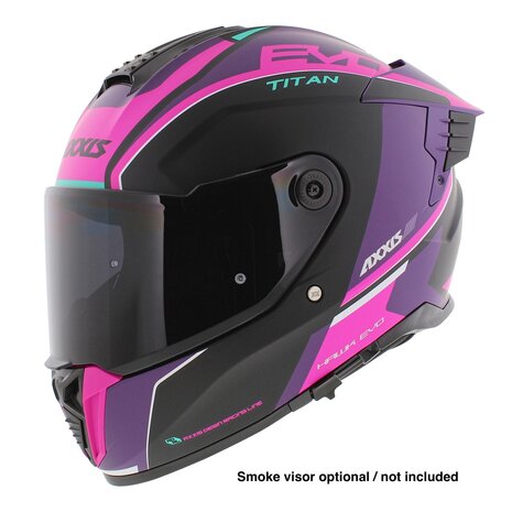 Axxis Hawk SV EVO full face helmet Titan B8 matt black pink purple