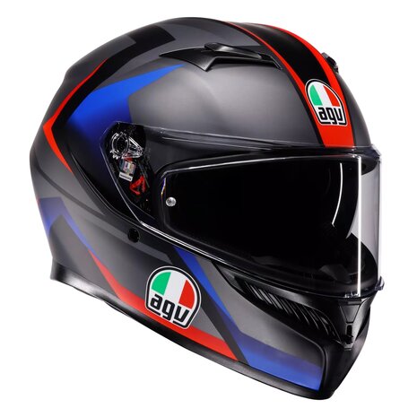 AGV K3 fullface motorcycle helmet Striga matt black blue red