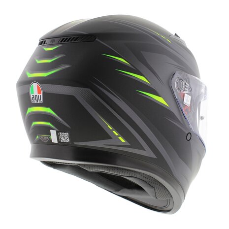 AGV K3 fullface motorcycle helmet Syth matt black fluo yellow