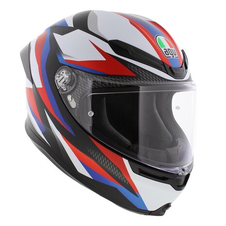 AGV K6 S Timewarp Motorcycle helmet matt black red blue