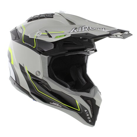 Airoh MX Helmet Aviator 3 AMS&sup2; Leader gloss grey black yellow