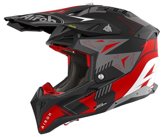 Airoh MX Helmet Aviator 3 AMS&sup2; Sping Matt black red
