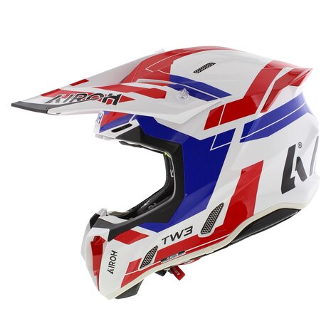 Airoh Twist 3.0 MX Helmet Dynasty gloss white blue red