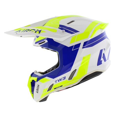 Airoh Twist 3.0 MX Helmet Dynasty white blue yellow