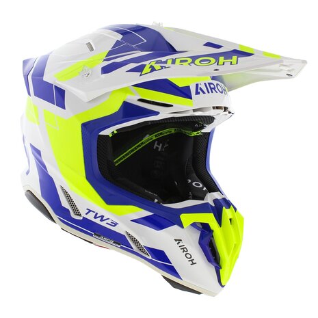Airoh Twist 3.0 MX Helmet Dynasty white blue yellow