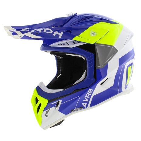 Airoh Aviator Ace 2 MX Helmet Shield - Blue White Yellow
